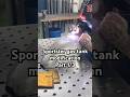 Modifying a dented Sportster gas tank. Removing filler neck and #tigwelding the hole. #
