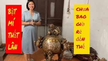 Giá đỉnh thất lân vờn khảm ngũ sắc siêu đẹp.