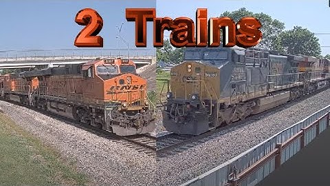 2 Trains BNSF Grain Train  & CSX KCS Dash meet in Greenville