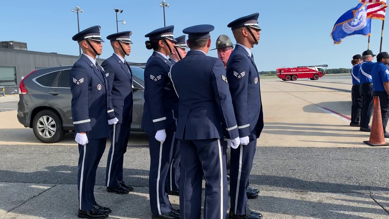 US Airforce Technical Sergeant Kyle Joseph DeLane Dignified Transfer at BWI airport.