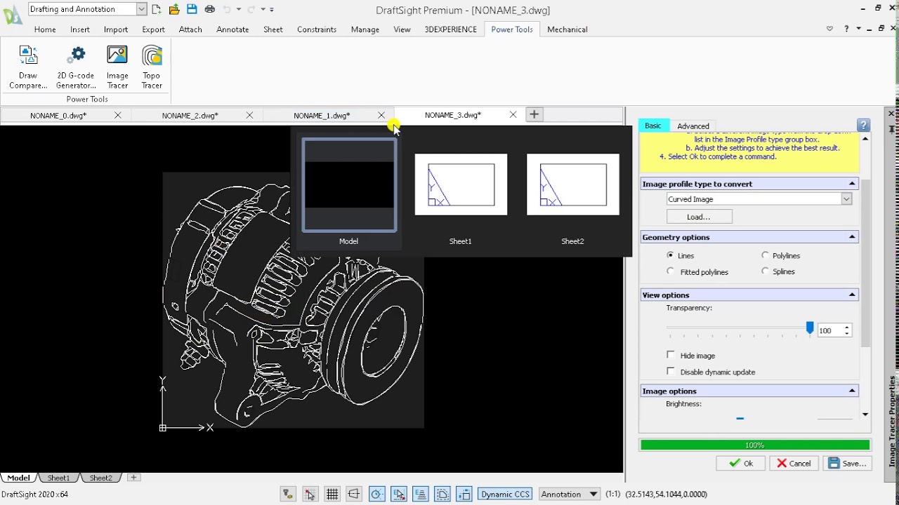 Draftsight Image Tracer 3D image to 3D sketch , casting - YouTube