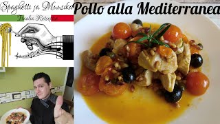 Pollo Alla Mediterranea Pannil Küpsetatud Kanatükid, Itaalia Retsept.