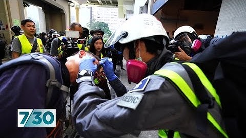 The volunteer medics providing first aid during Hong Kong