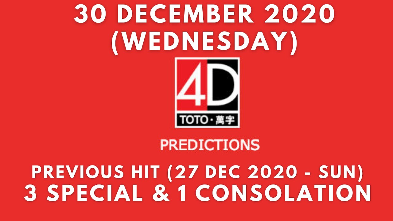 Foddy Nujum Prediction For Sports Toto 4d 30 December 2020 Wednesday Youtube
