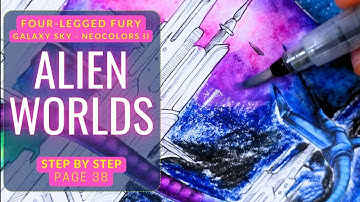 ALIEN WORLDS | Galaxy sky Four-Legged Fury - part 2 | Kerby Rosanes Adult Coloring book