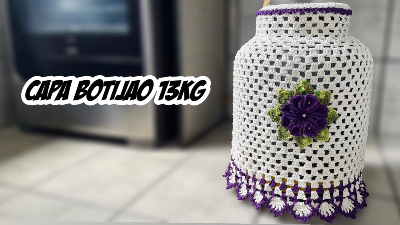 Capa de Botijão em Crochê  Real Passo a Passo - Nível Fácil e Rápido