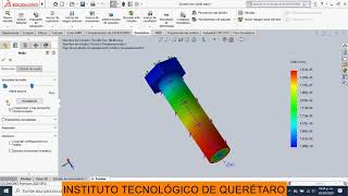 simulacion de Torsión.Tornillo hexagonal de acero 4130,