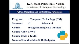 Python Operators and Control Flow Statements  - loop statement