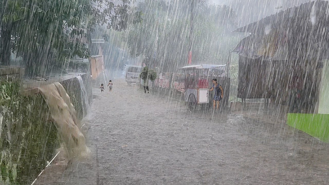 super Heavy Rain Big and Strong Thunderstorm Non-Stop In Red Soil ...