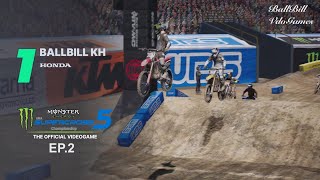 Monster Energy Supercross - The Official Videogame 5 EP.2 สนาม 2 ล้มๆลุกๆ [PS5]