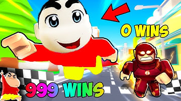 SHINCHAN and I Became SUPERMAN in Super Hero Race Clicker ROBLOX | AMAAN-T