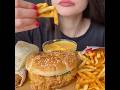 ASMR KFC FOOD FRIED CHICKEN BURGER SANDWICH SPICY FRIES MUKBANG EATING SOUNDS Shorts 