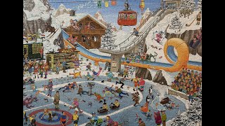 Doing the Jumbo 1000 Piece Jigsaw Puzzle "The Winter Games" (Time Lapse)