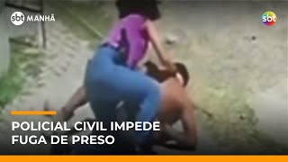 Video policial-civil-impede-fuga-de-suspeito-em-hospital-no-ceara-sbt-manha