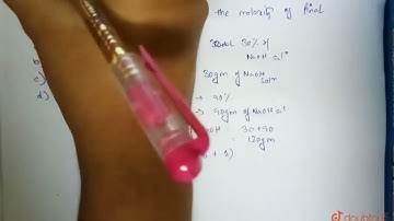 100 mL of 30% (m/v) NaOH solution is mixed with 100 mL of 90% (m/v)NaOH solution then the molari...