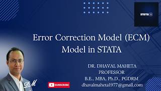 9. Error Correction Model (ECM) Model in STATA || Dr. Dhaval Maheta