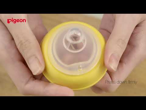 How To Assemble PIGEON SofTouch Peristaltic Plus Nipple onto Nursing Bottle