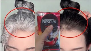 White Hair Dye Naturally With Herb & Coffee | White hair to black hair in 3 minutes | White hair dye