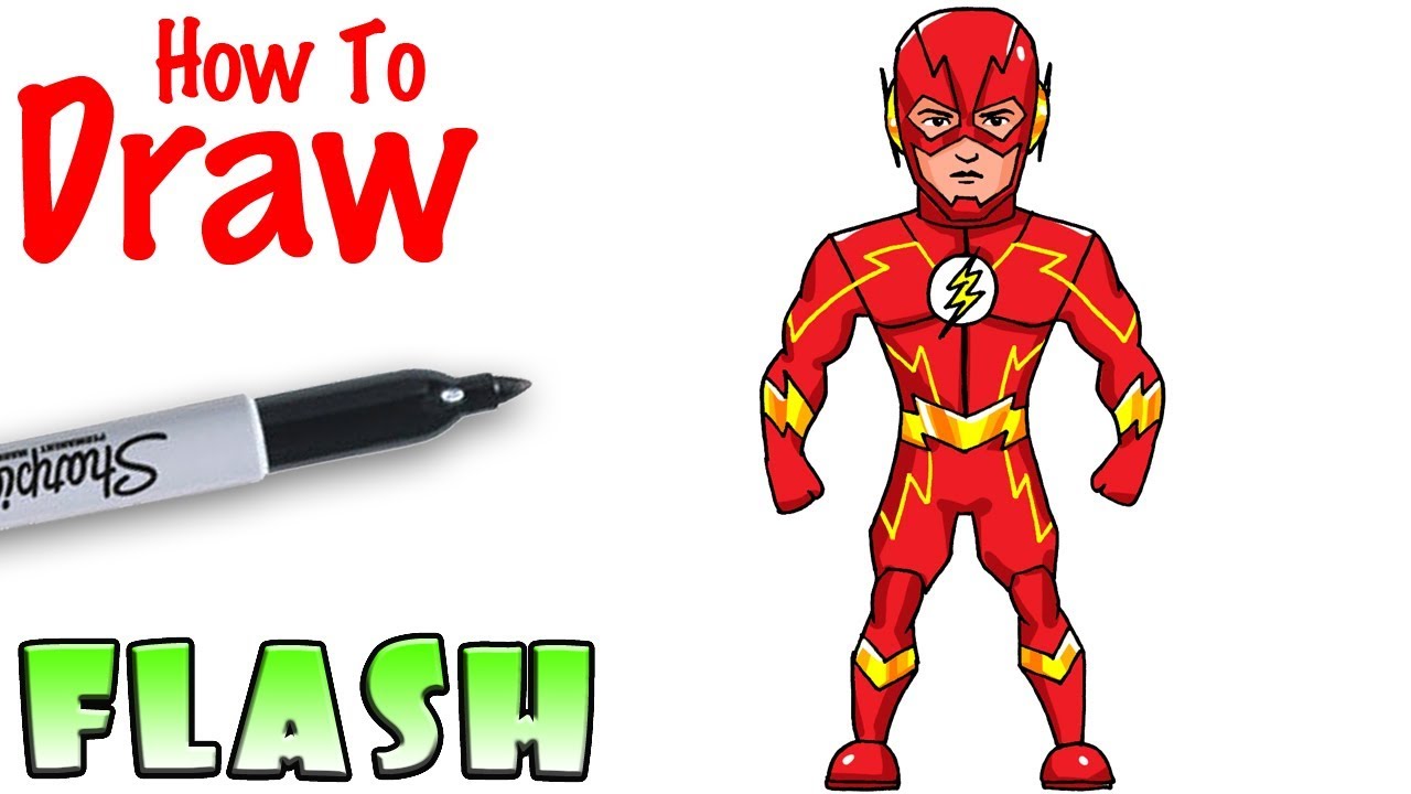 the flash superhero drawing