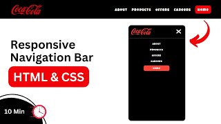 Responsive Navigation Bar using HTML & CSS in 10 Minutes | 2023