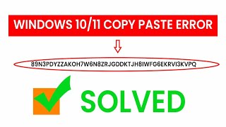 How to fix copy and paste Error