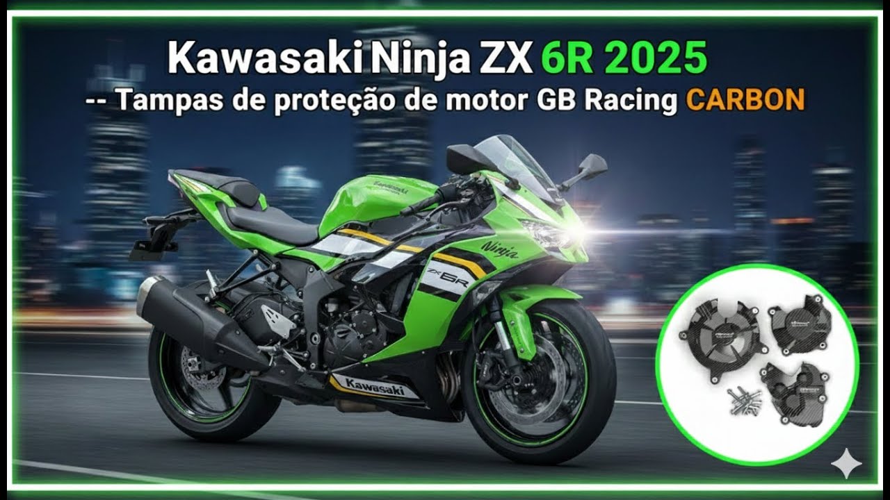 Kawasaki ZX 6R 636 2025 Tampas de proteção de motor GB Racing