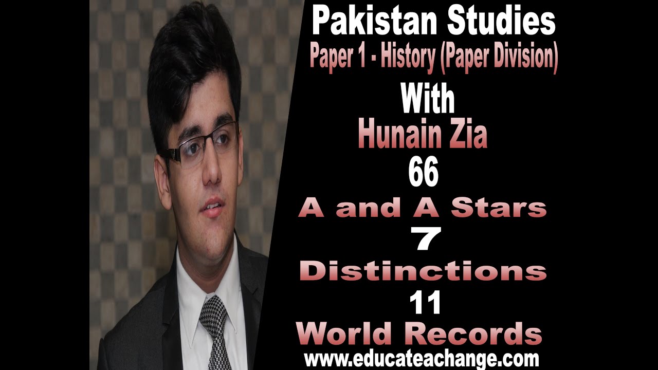 Paper Division And Question Method - The History and Culture of Pakistan - Pakistan Studies (2059)