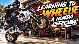 Honda Grom Learning to Wheelie (Day 1)