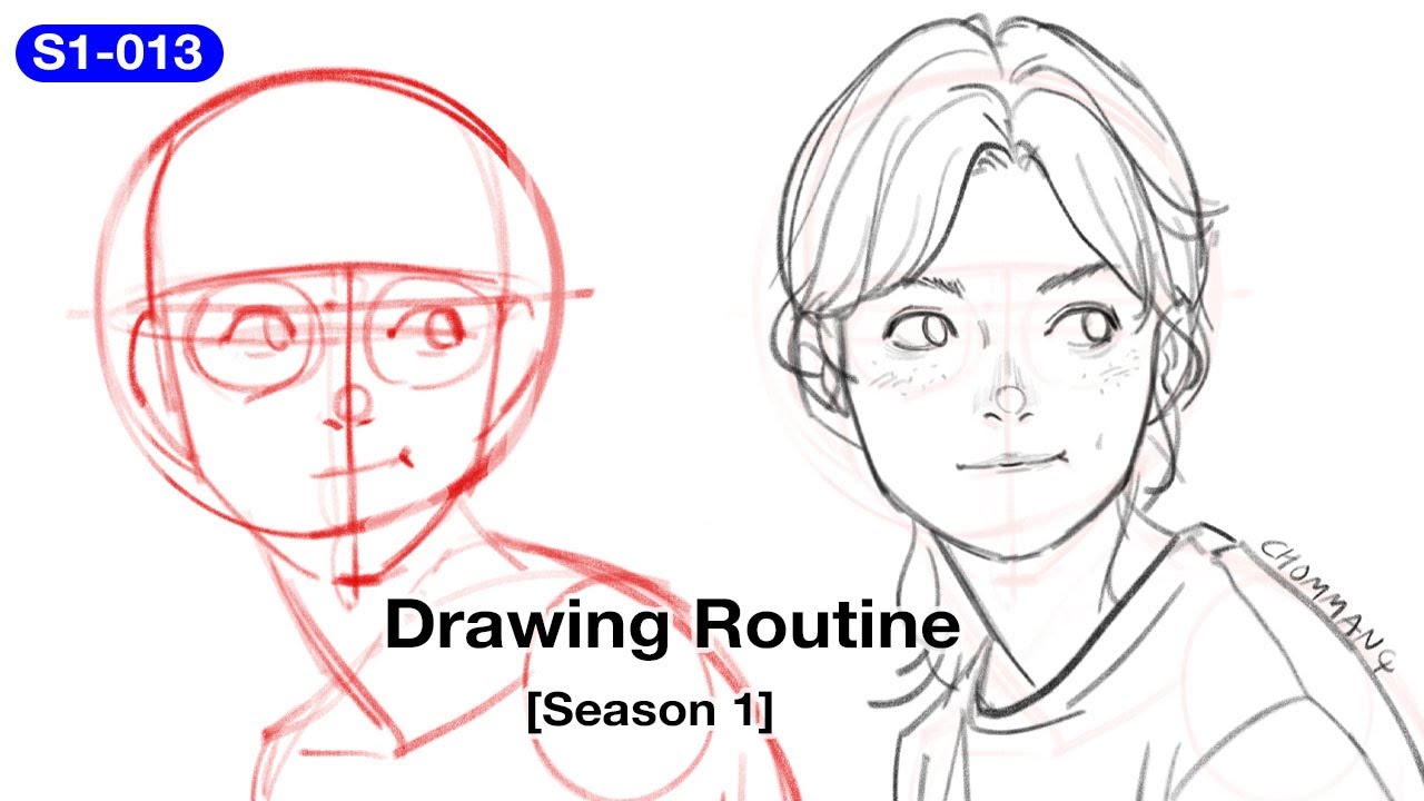 Drawing Routine 013 [Season 1] (Face Drawing Practice) - YouTube
