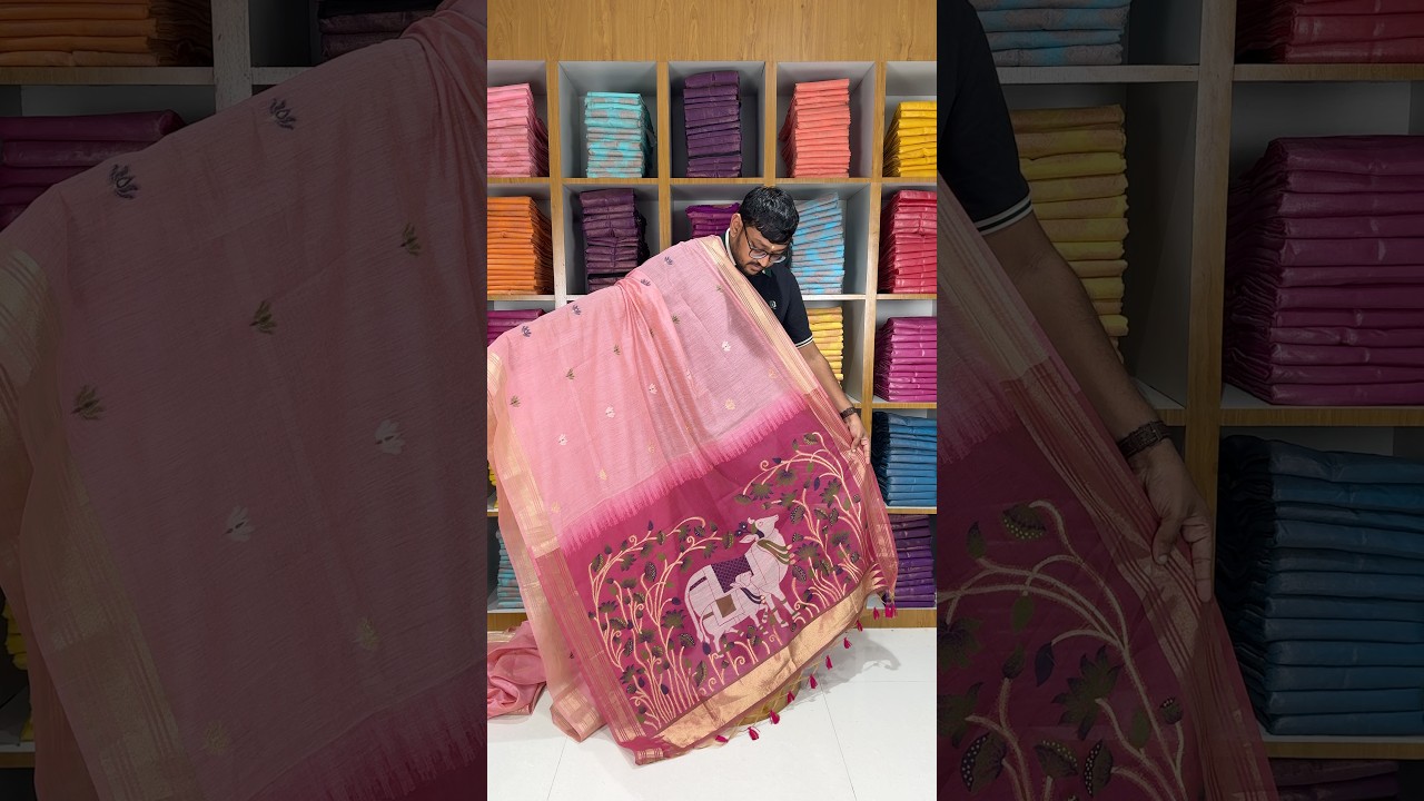 Premium Kamdhenu Pichwai Muga Silk Saree