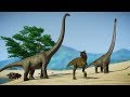 T Rex & Carnotaurus, Albertosaurus Hunting in Desert Environment - Jurassic World Evolution