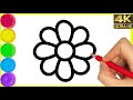 How to draw a rainbow flower drawing  easy colourful flower drawing easy step by step  by arya