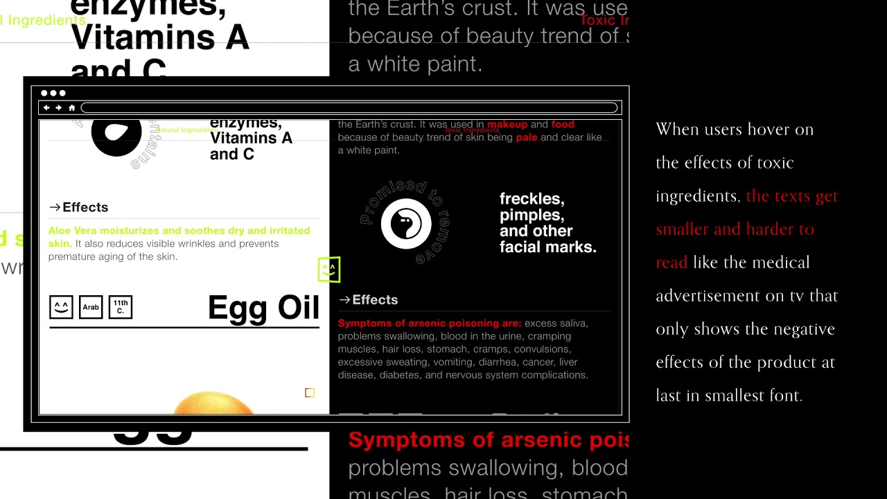 Hover on Effects: Text getting smaller and bigger to adjust users view