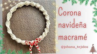 Adorno Corona Navideña Macramé. Macrame Christmas Wreath