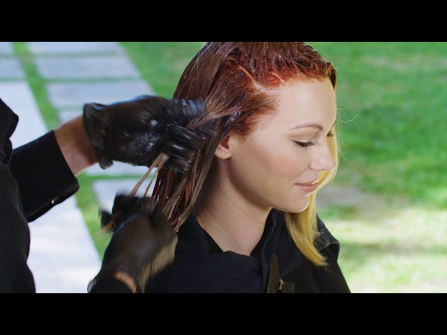 Natural Red Haircolor Highlights Technique with LumiShine