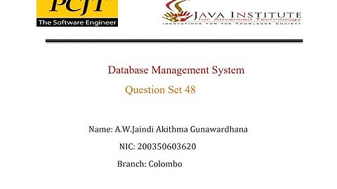 DBMS Question Set 48