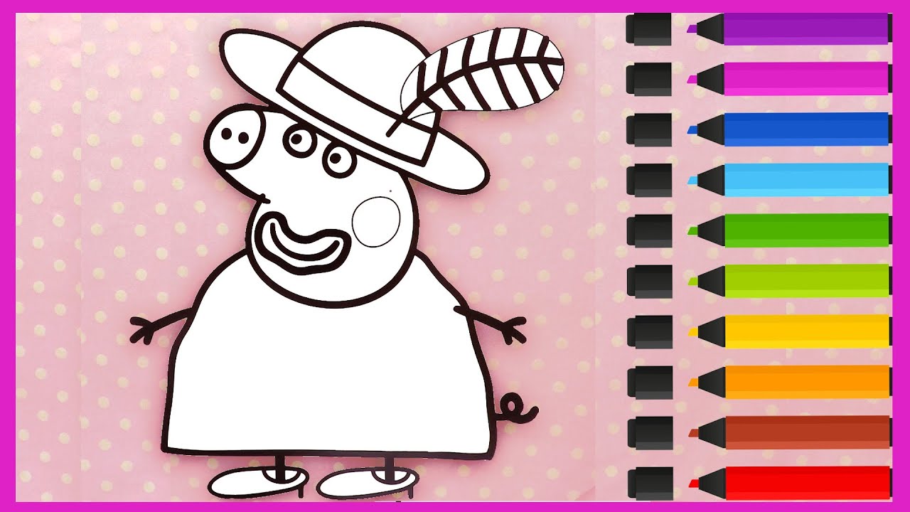 Peppa Pig Déguisée en Maman Pig | Coloriage et Autocollants