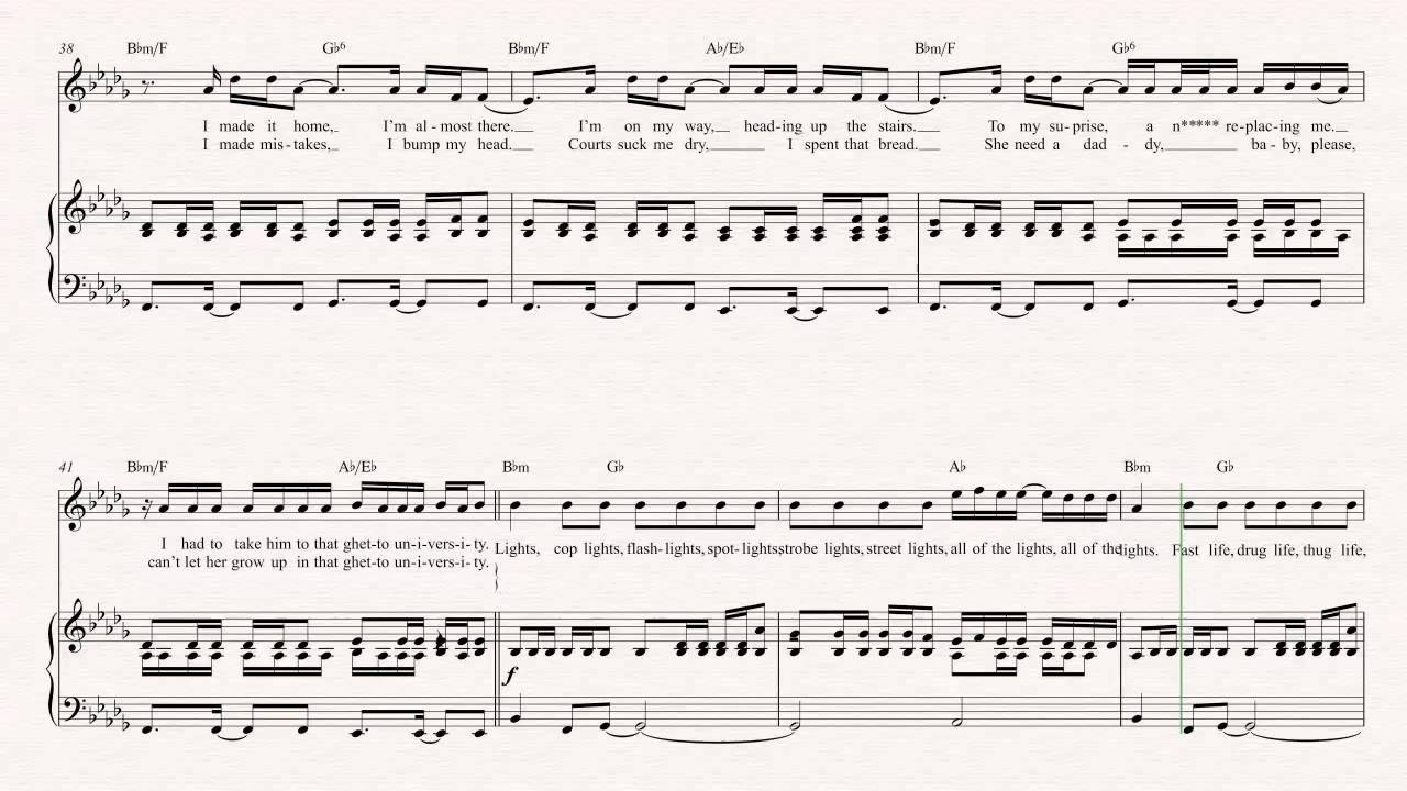 Flute All of the Lights Kanye West Sheet Music, Chords, & Vocals