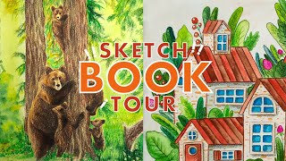Sketchbook Tour | My Watercolor and Colored Pencil Paintings