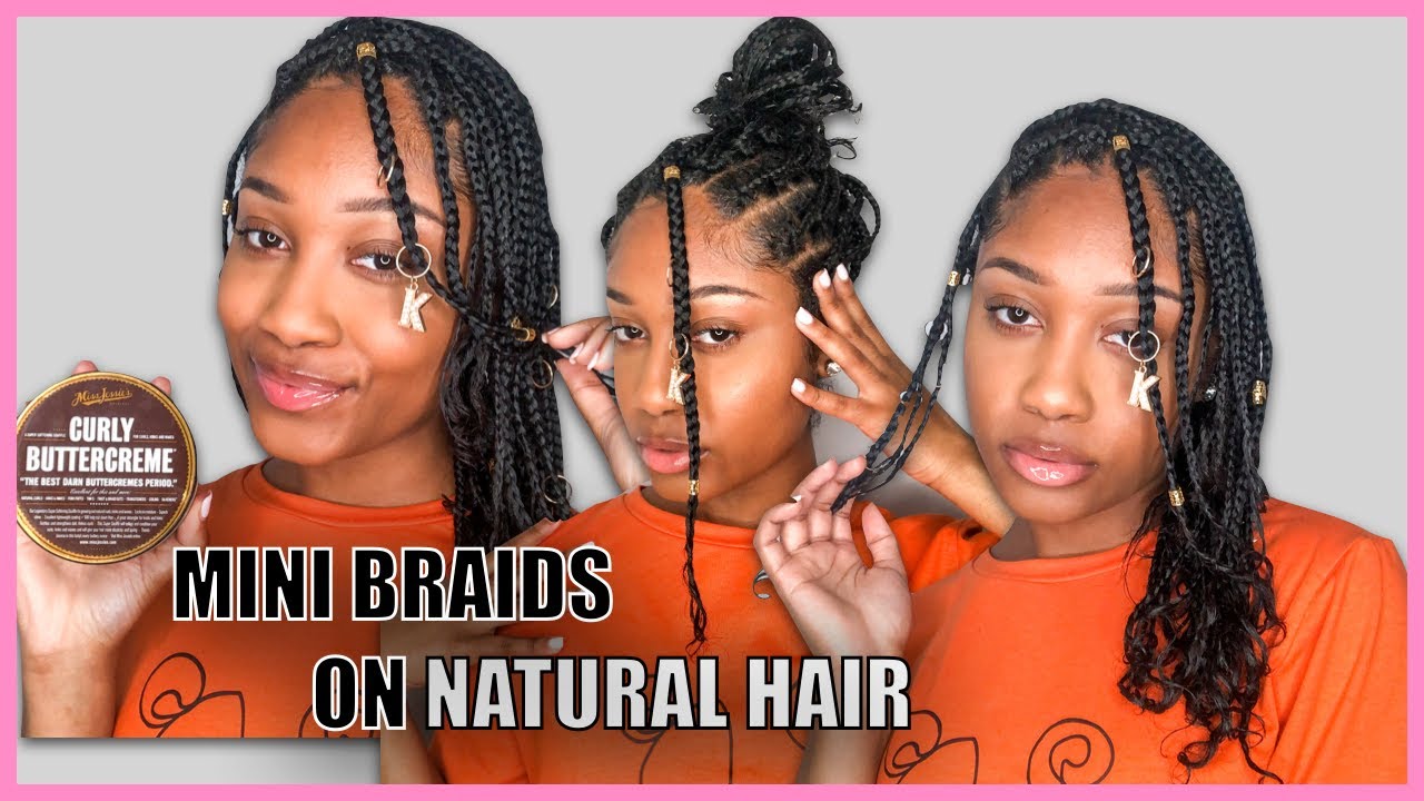 Mini Braids On Natural Hair | Ft Miss Jessie's - YouTube