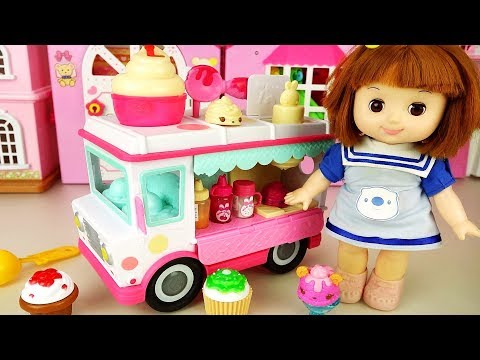 Baby doll ice cream food <strong>car</strong> and Baby Doli <strong>cake</strong> toys play - ToyPudding