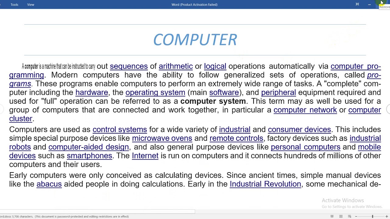 ms word password remove