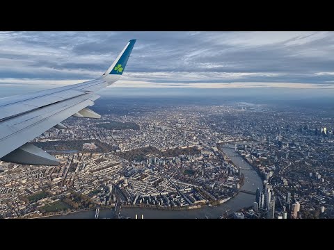 Aer Lingus Airbus A320neo landing into London Heathrow Airport (LHR) 