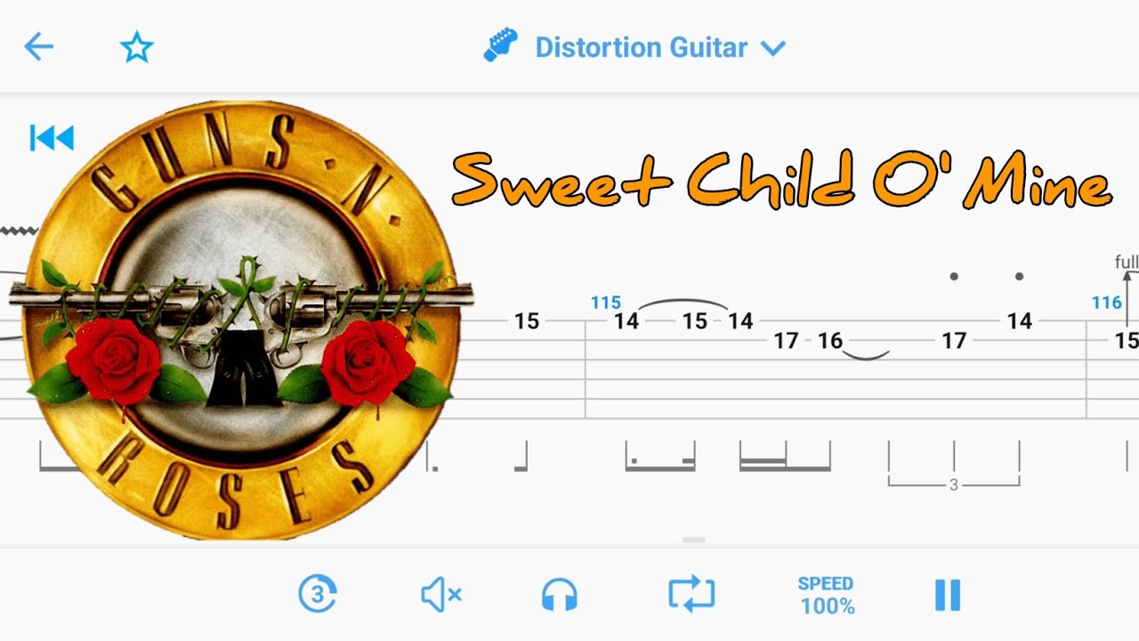 Solo Guitar Sweet Child O Mine GNR Tutorial TAB By Songsterr 100 solo-guitar-sweet-child-o-mine-gnr-tutorial-tab-by-songsterr-100