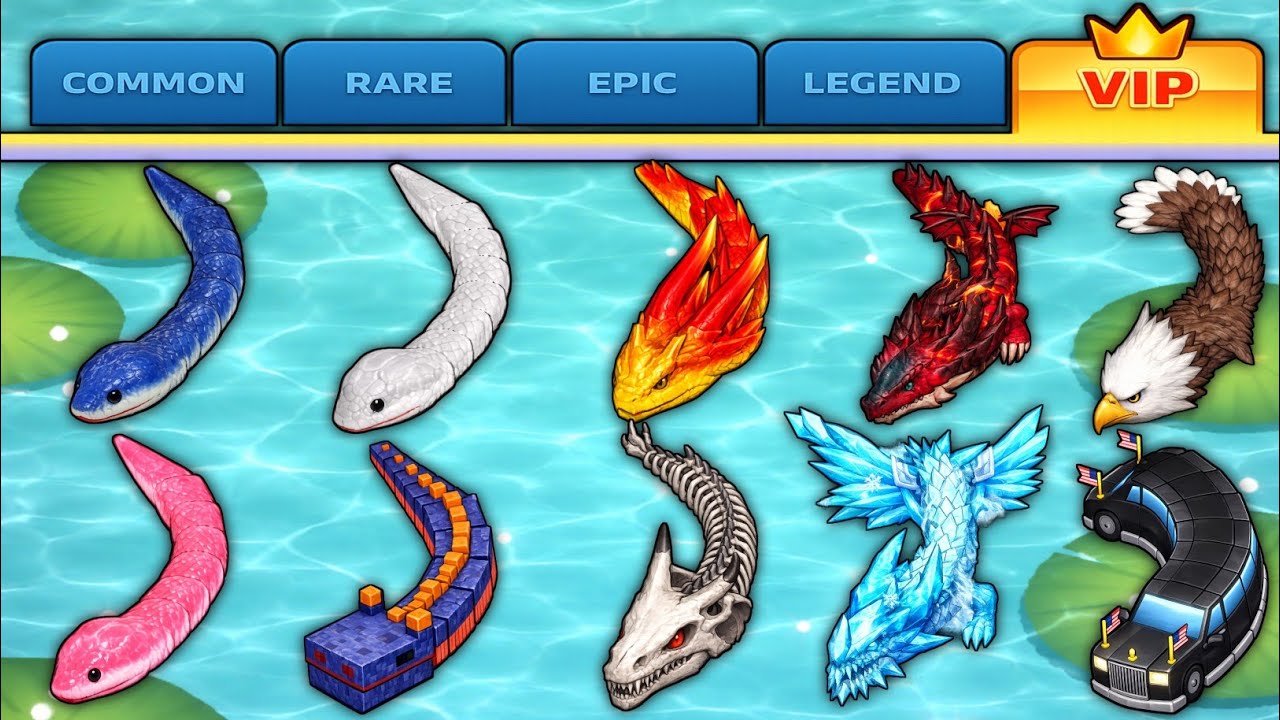 😱 SNAKE CLASH IO: COMMON vs RARE vs EPIC vs LEGEND vs VIP ! ULTIMATE SNAKE WAR AT MAX LEVEL !!🔥#241