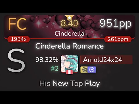 Arnold24x24 | Tatsh - Cinderella Romance [Cinderella] +HDDT 98.32% {#2 951pp FC} - osu!