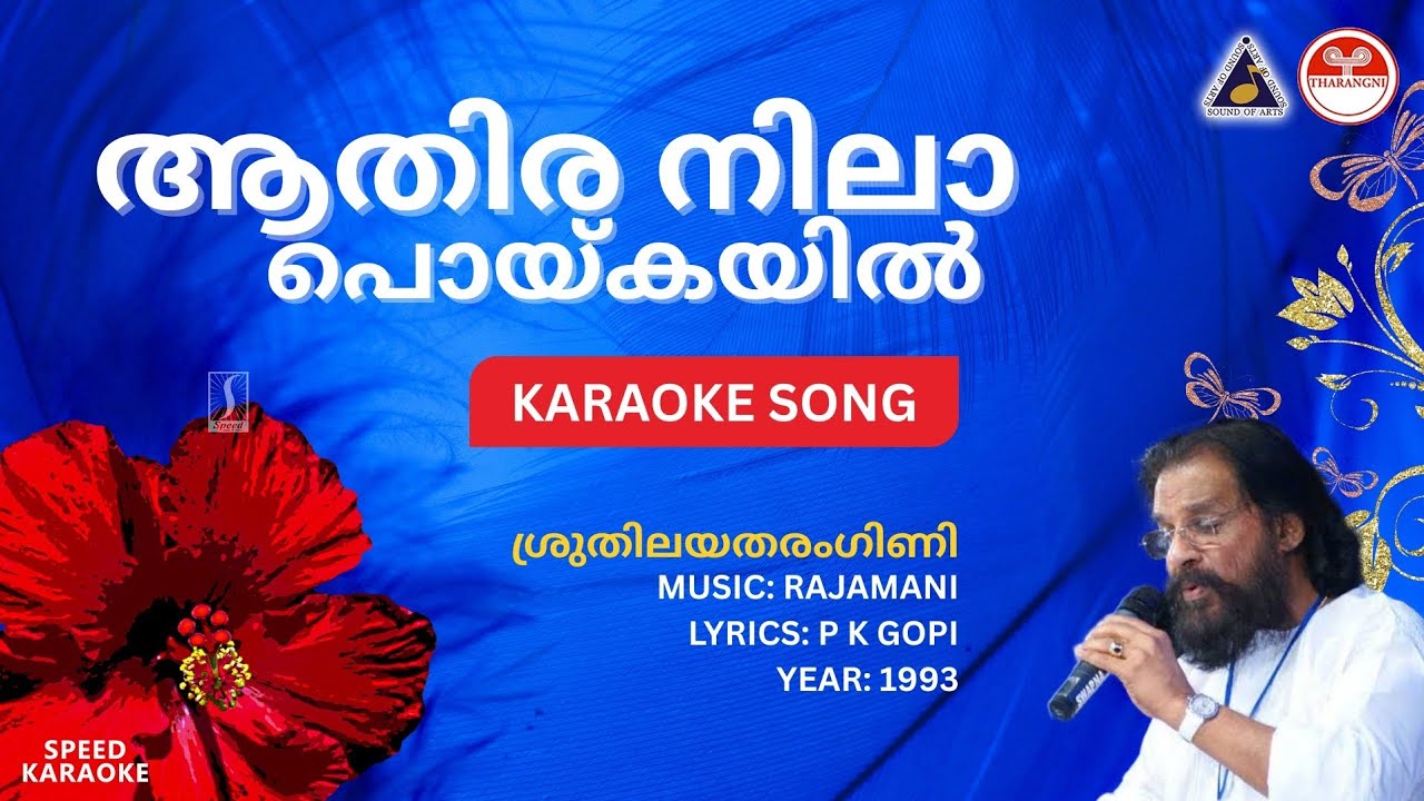 ആതിര നിലാ പൊയ്‌കയിൽ - ശ്രുതിലയതരംഗിണി | HD Karaoke with Lyrics | Rajamani | P K Gopi | K J Yesudas