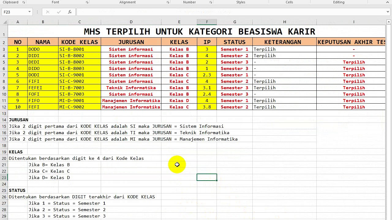 Download Soal Latihan Excel  Sheet Terlengkap