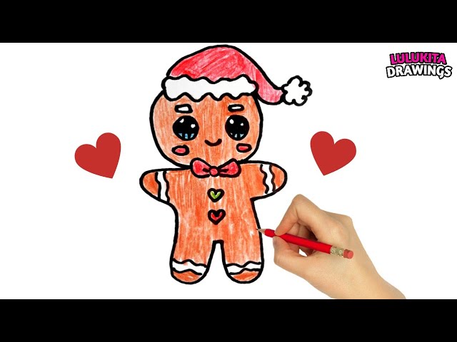 Como desenhar Biscoito de Natal Kawaii