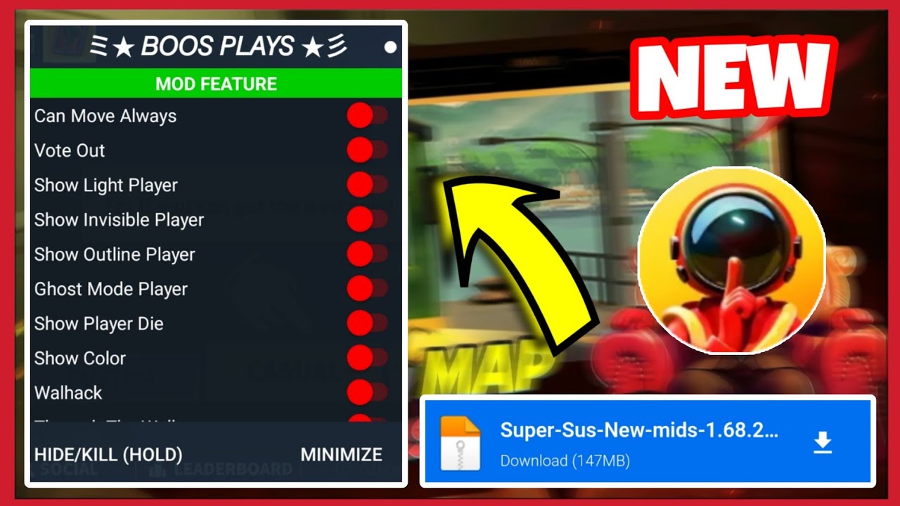 Super Sus Mod Menu v1.68.29.033 | Always Impostor & Unlock All Skin
